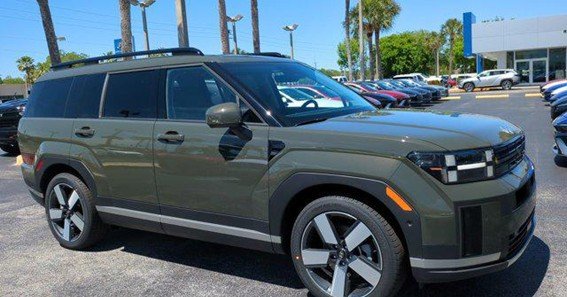 green hyundai santa fe